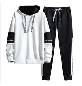 Conjunto de ropa deportiva para hombre Sudadera con capucha de 2 piezas y pantalones largos Ropa cálida de primavera otoño-para correr o entrenar - Product Image 2