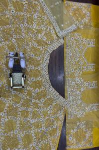 Lehenga Choli de terciopelo para mujer con trabajo de secuencia completa para bodas y ocasiones especiales disponible en hermosos colores - Product Image 5