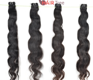 Extensions de cheveux humains naturels Remy indiens de haute qualité, ondulations corporelles, vierges brutes, cuticules alignées, texture ondulée profonde non traitée, exportées - Product Image 1