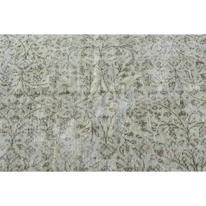 4.4x6.9 ft Area Vintage Rug, Turkish Rug, Gray <b>Brown</b> Camouflage <b>Wool</b> Rug - Product Image 5