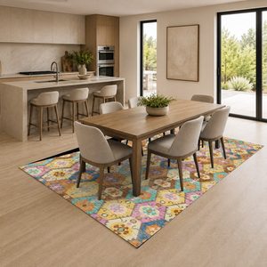 พรมเชนิลล์ลายเมดัลเลียนแบบดั้งเดิมสีเบจน้ำตาล รุ่น LXDP-0221 จาก RUGS DEPOT สำหรับขายส่ง พิมพ์ลายดิจิทัล ซักเครื่องได้ ไม่ลื่น - Product Image 4