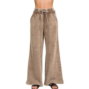 Pantalones de Chándal Anchos Casuales de Lona con Lavado Ácido y Cordón Ajustable, Estilo Vintage para Hombre, Venta Caliente OEM - Product Image 1