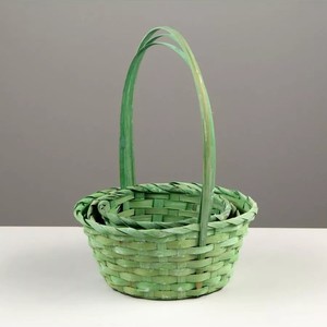Panier en bambou naturel coloré biodégradable écologique à bas prix paniers naturels pour les vacances de Pâques - Product Image 2