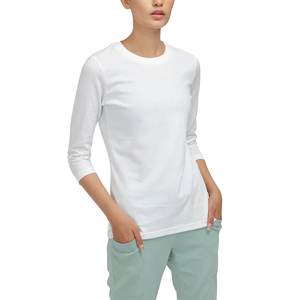 Camisetas de Manga Larga Personalizadas para Mujer, Ecológicas, 100% Algodón, Moda Casual, Venta al por Mayor, Tallas Grandes, Todos los Tamaños, Logotipo Personalizado, Color - Product Image 1