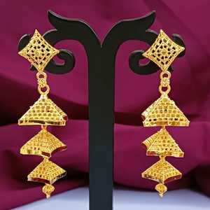 Fabricante indio, proveedor de joyería, estilo Dubái, pendientes de novia chapados en oro, joyería Jhumka Jhumki para mujer - Product Image 2