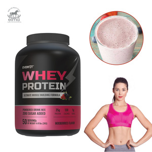 Vente en gros de poudre de protéine de lactosérum aromatisée à la fraise supplément de forme physique quotidien pour adultes et enfants gain musculaire de musculation - Product Image 1