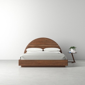 Cadre de lit en bois minimaliste moderne Mobilier en bois de suar durable en teck et acajou pour chambre à coucher Couleur naturelle pour hôtels et villas-170107 - Product Image 5
