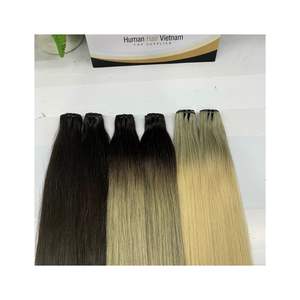 Vierges vietnamiennes Double Drawn Remy Cuitlce Ash Blonde Ombre Trame Bundles Extension de Cheveux Humains cheveux bruts - Product Image 1