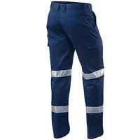 Pantalon Cargo Bleu Marine Réfléchissant et Respirant pour Homme de Grande Taille, Pantalon de Travail, Formel, Taille Moyenne, en Toile, Tactique, Poches Latérales Foncé
