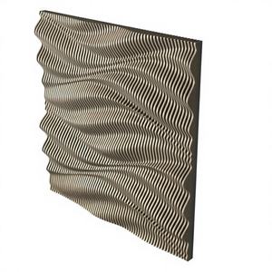 Décoration murale en bois faite à la main, style Art déco moderne, portrait d'anniversaire, design paramétrique ondulé, fichiers de découpe CNC pour suspension personnalisée - Product Image 1