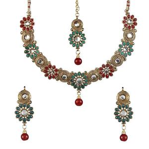 Conjunto de joyería fina de moda Soha, collar de piedra de Pota con Maang, conjunto de joyería fina de moda - Product Image 1