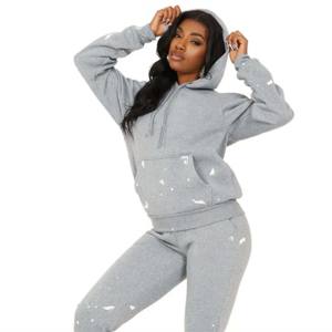 Recién llegados, pantalones acampanados apilados para mujer, conjunto de dos piezas, chándal a juego de felpa francesa de peso pesado de lana, chándal para mujer - Product Image 5