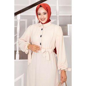 Vestido Hijab elegante de verano con diseño de piedra medio abotonado para niños y niñas tela Abaya de lujo al por mayor para Mujeres Musulmanas - Product Image 5