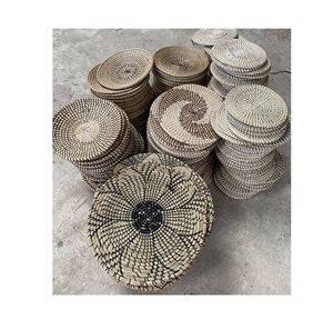 Vietnam rond jonc de mer panier bol léger décoratif assiette de fruits pour table ou tenture murale maison hôtel complexe - Product Image 6