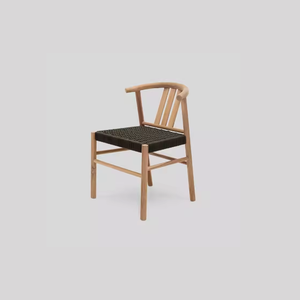 ENSEMBLE À MANGER CHAISE EN BOIS DE TECK AVEC CORDE NOIRE ET TABLE FABRIQUÉE EN INDONÉSIE - Product Image 6