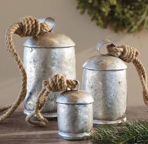 Antique inspired metal iron cow bells for hanging on gates <b>barns</b> or <b>doors</b> with loud sound for traditional charm - Product Image 5