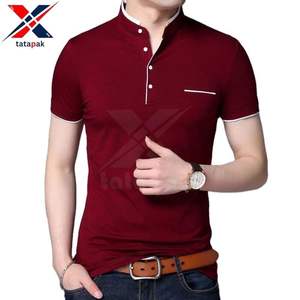T-shirts professionnels 100% coton tricotés pour hommes en vrac sur mesure pour les Styles formels respirant uni imprimé qualité en gros - Product Image 4