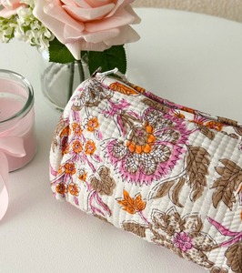 Le Souvenirs Owl Beauty Bubble <b>Bags</b> Printed Cotton Case Set 3-Vintage Style Zipper Closure Water Resistant Eco-Friendly - Product Image 2