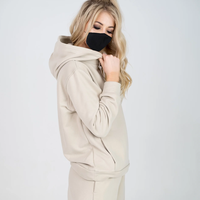 Ensemble de survêtement deux pièces pour femmes, sweat-shirt et pantalon en polaire uni pour l'hiver, 100% coton, vêtements de sport décontractés, respirant, respectueux de l'environnement