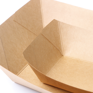 Thực Phẩm Cấp Kraft Giấy Dùng Một Lần Tàu Hình Dạng Hộp Bộ Đồ Ăn Container Thực Phẩm Chất Lượng Cao Dùng Một Lần Giấy Kraft Thực Phẩm Khay - Product Image 3