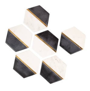 White <b>Marble</b> <b>Coaster</b> Tabletop Protection <b>Coaster</b> Beverages Tabletop Protection Customized Gray & White Stone <b>Coaster</b> - Product Image 5