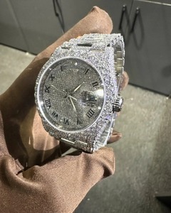 شعار مخصص لرجال الأعمال VVS Moissanite مخصصة فاخرة ميكانيكية تناظرية نمط الأعمال الأكثر مبيعًا الهيب هوب - Product Image 3