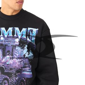 Sudadera holgada de fibra de algodón 100% para hombre, jersey de manga larga con cuello redondo, sudaderas estampadas sólidas de lana de algodón térmico de invierno - Product Image 5