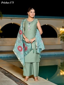 Moderno Traje Étnico de Georgette con Bordado a Mano para Universidad, Oficina y Eventos Sociales - Product Image 6