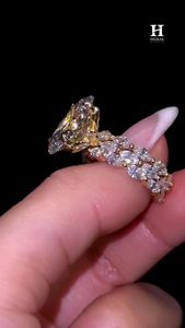 Luxury Massive Oval Cut Lab Grown Diamond Engagement <b>Ring</b> Heavy Cluster Side Stone Statement <b>Cocktail</b> <b>Ring</b> - Product Image 3