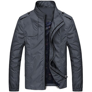 2025 High Quality Men's <b>Canvas</b> Stand Collar Front Logo Slim Fit Hip Hop Streetwear Windbreaker Bomber <b>Jacket</b> - Product Image 4