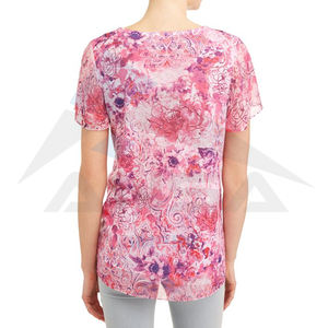 T-shirt de sublimation à manches mi-longues pour femmes T-shirts à motif imprimé d'été en toile en gros pour la saison d'hiver - Product Image 3
