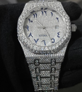Hip Hop Assista Luxo Diamante Relógios Handmade Movimento de Alta Qualidade Iced Out para Moissanite Men <span class=keywords><strong>Watch</strong></span> Preço Baixo - Product Image 2