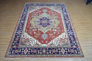 Tapis en laine de luxe, anciens, noués à la main, 8x14, 9x12, multicolores, tapis de prière faits à la main pour le salon, revêtement de sol CR46 - Product Image 5