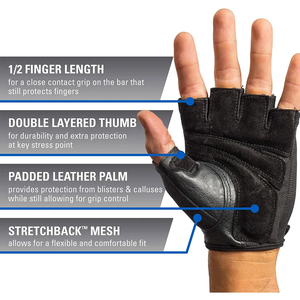 Bon usage Demi-doigt Sport Workout Fitness Gant Haltérophilie Gant de gymnastique Concevez vos propres gants de gymnastique haltérophilie - Product Image 4