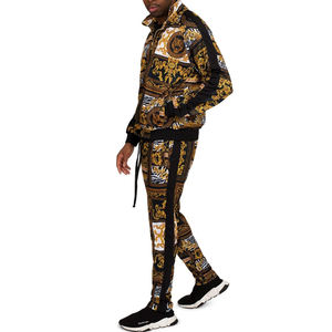 Vente en gros survêtement sublimé couleur unie polaire veste à fermeture éclair pull survêtement d'extérieur hommes ensembles survêtement hommes - Product Image 2