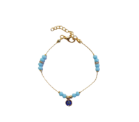 Bracelets en macramé faits main style Bohème DAFNI Modèle 44 avec perles œil porte-bonheur – Cadeaux promotionnels originaux pour la fête des Mères/du Père