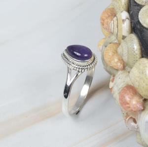 Améthyste Gemstone Best Design Handmade Classic Cabochon Ring 925 Solid Sterling Silver 925 Stamped Fashion Silver Jewelry - Product Image 3
