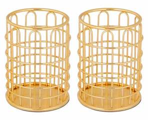 Élégant usine vente en gros métal Rose or couleur placage bureau maison métal maille bureau fil métallique porte-stylo - Product Image 2