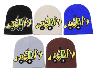 Nuevo gorro de punto Jacquard para excavadora para niños y niñas, gorro de lana para cubierta de cabeza térmica, gorro transfronterizo para viajes - Product Image 4
