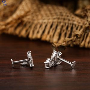 0.49 TDW Marquise et ronde taille brillant diamant boucle d'oreille or blanc 18 carats diamant Hpht/Cvd diamant bijoux - Product Image 3