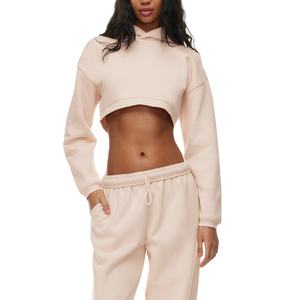 2025 diseñador de marca de gama alta cuello alto Top recortado moda Puff estampado mujeres sudaderas con capucha mujer Sudadera Mujer - Product Image 4