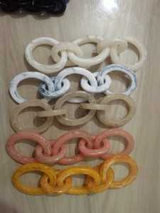 Chaîne à maillons en bois faite à la main ovale noire décor en bois naturel bois de manguier utilisé pour la décoration Design Unique pour vaisselle - Product Image 3