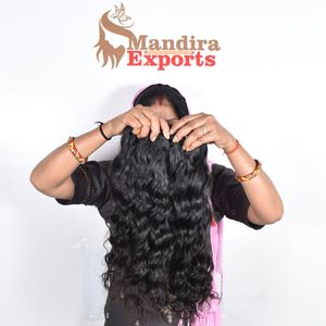 Extensions de cheveux indiens vierges 100 % alignées sur les cuticules, ondulées naturelles, en lots noirs pour tissage de styles ondulés, cheveux humains, vente en gros - Product Image 4