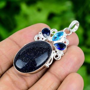 Classical Pendant Jewelry for Women Silver Boho Style Jewelry 925 Sterling Silver Sunstone Gemstone Handmade Pendant Gift <b>Wife</b> - Product Image 2