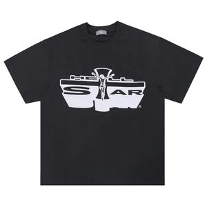 T-shirt col rond surdimensionné personnalisé pour hommes unisexe coupe ample impression complète à manches courtes tissu tricoté été Style Streetwear - Product Image 1