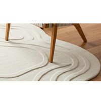 Tapis en laine sculpté moderne personnalisé tufté à la main en forme de flux organique lavable pour le cadeau de décoration de salon en gros