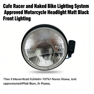 Sistema de Iluminación para Motocicletas Cafe Racer y Naked Bike, Faro Delantero Homologado en Negro Mate, Retrofit/Actualización con 1 Lente - Product Image 3