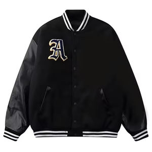Veste de baseball universitaire pour hommes Varsity Letterman Street-Wear Manteau d'extérieur avec broderie en chenille et col montant pour l'hiver - Product Image 1