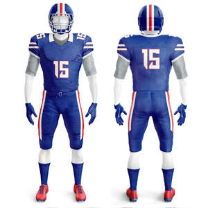 Team Wear Uniforme de fútbol americano de manga corta transpirable de poliéster 100% para hombre Color sólido - Product Image 5