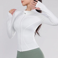 Personnalisé Hiver À Manches Longues Zip Up Running Yoga Gym Fitness Sport Workout Bbl Veste Femmes